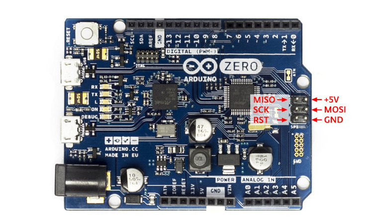 Arduino Zero SPI on 6 pin ICSP connector