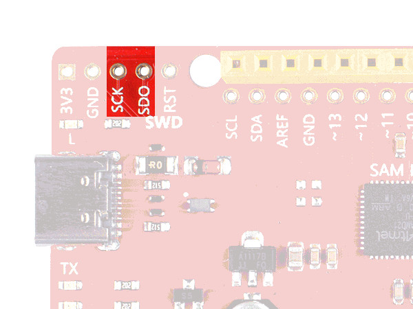 Seeeduino Cortex-M0+ SWD Programming Port