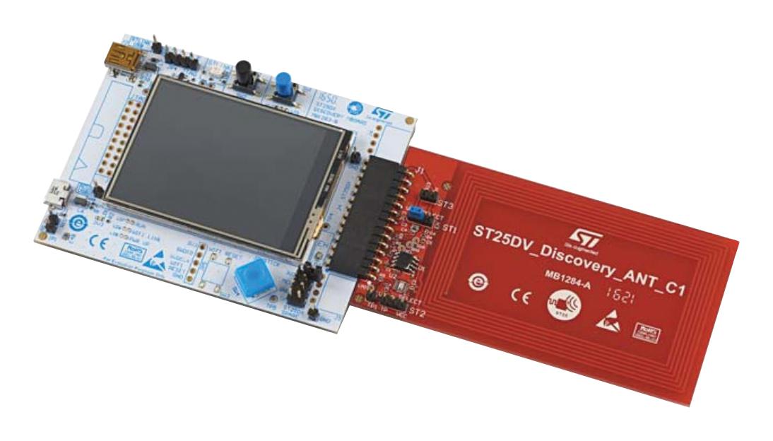 A picture of the ST25DV Discovery, MB1283 version board