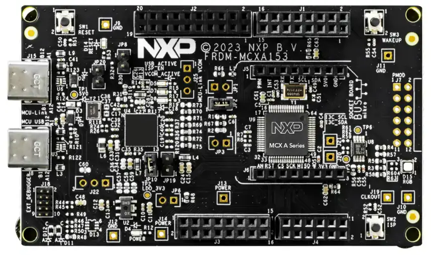 A picture of the FRDM-MCXA153 board