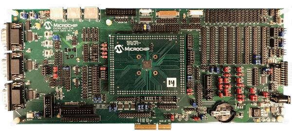 A picture of the MEC15xxEVB ASSY6853 board