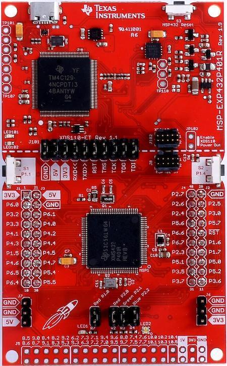 A picture of the MSP-EXP432P401R LaunchXL board