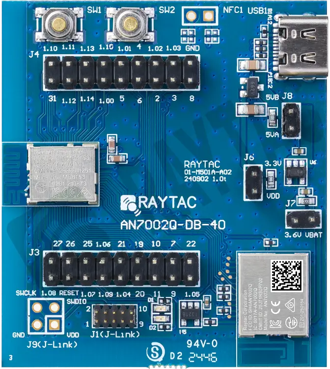 A picture of the AN7002Q-DB-5340 board