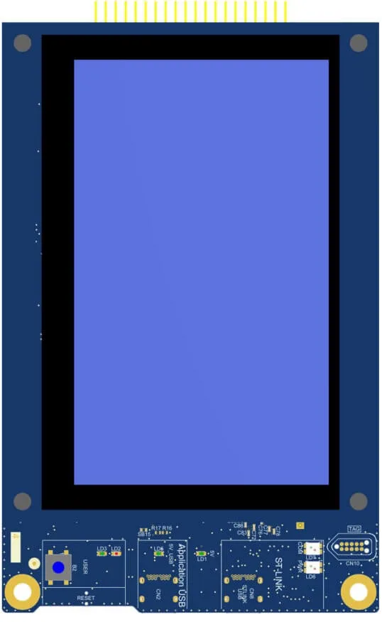 A picture of the STM32U5G9J Discovery Kit board
