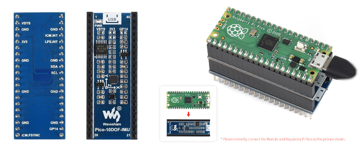 Waveshare Pico 10-DOF IMU Sensor Rev1
