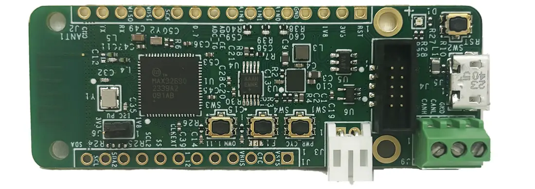 A picture of the MAX32690FTHR board