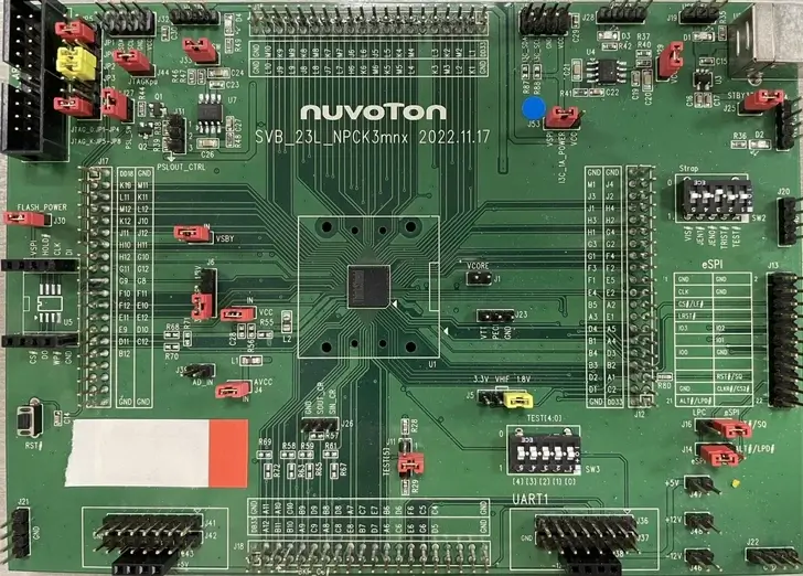 A picture of the NPCK3M8K_EVB board
