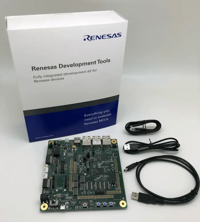 A picture of the Renesas Starter Kit+ for RZ/T2L board
