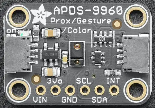 A picture of the Adafruit APDS9960 Proximity, Light, RGB and Gesture Sensor Shield shield