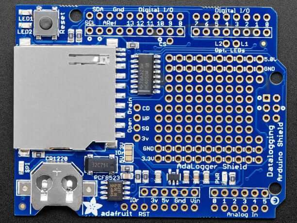 A picture of the Adafruit Data Logger Shield shield