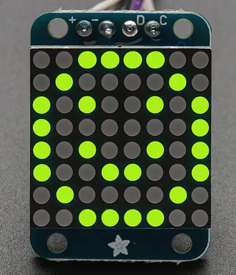 A picture of the Adafruit HT16K33 LED Matrix Shield shield