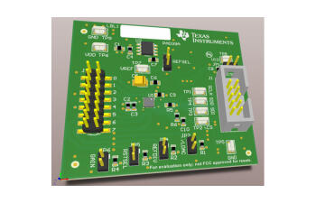 A picture of the DAC80508 Evaluation Module shield