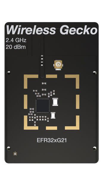A picture of the EFR32xG21 2.4 GHz 20 dBm (SLWRB4180A) board