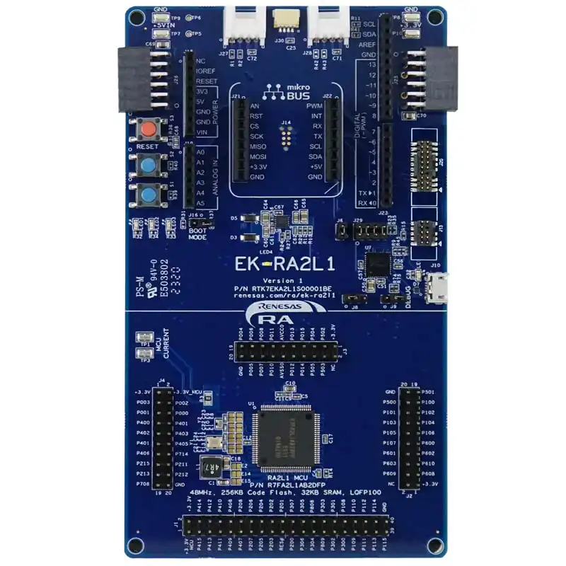 A picture of the ek_ra2l1 board