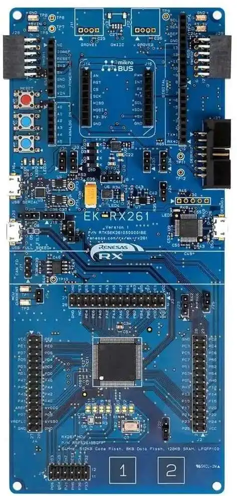 A picture of the RX261 Evaluation Kit board