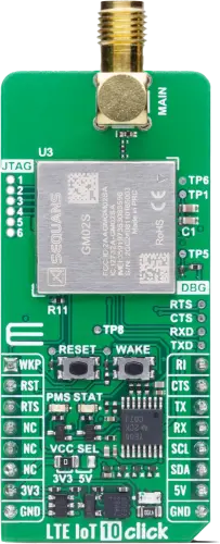 A picture of the LTE IoT 10 Click shield