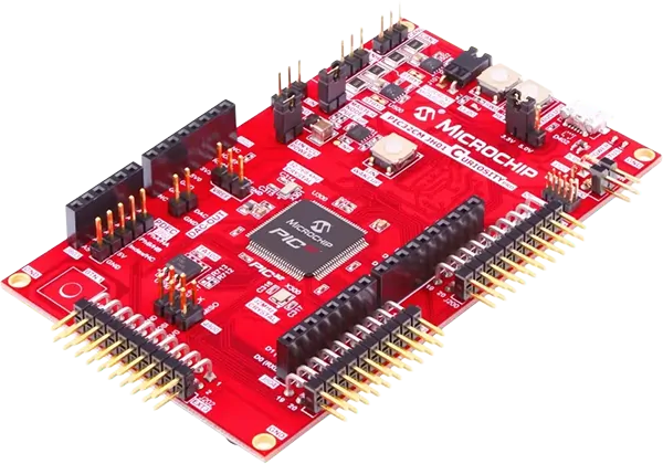A picture of the PIC32CM JH01 Curiosity Pro board