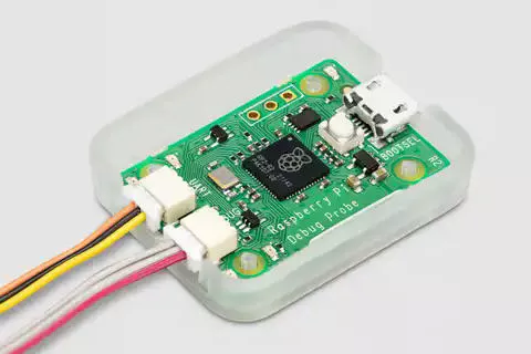 A picture of the Raspberry Pi Debug Probe board
