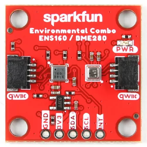 A picture of the SparkFun Environmental Combo Breakout with ENS160 and BME280 shield