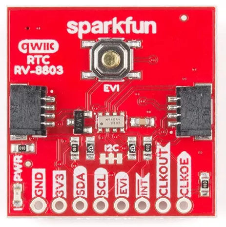 A picture of the Sparkfun RV8803 Real Time Clock Shield shield