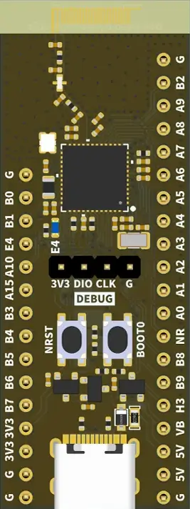 A picture of the STM32WB55 Core Board V1.0 board