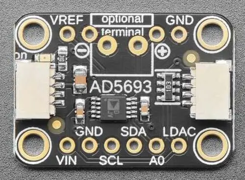 A picture of the Adafruit AD5693R DAC Shield shield