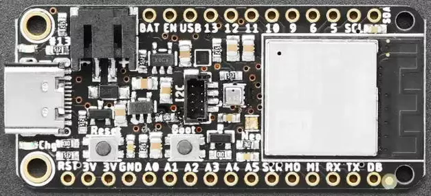 A picture of the Adafruit Feather ESP32S2 board