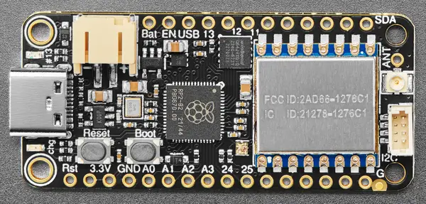 A picture of the Feather RP2040 RFM95 Lora board