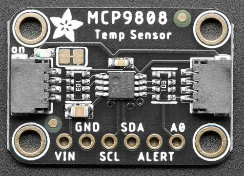 A picture of the Adafruit MCP9808 High Accuracy I2C Temperature Sensor Shield shield