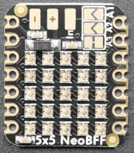 A picture of the Adafruit NeoPixel Grid BFF shield
