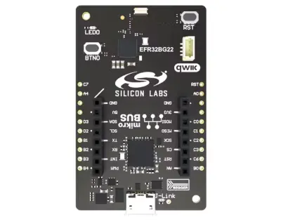A picture of the EFR32BG22 Explorer Kit (BG22-EK4108A) board