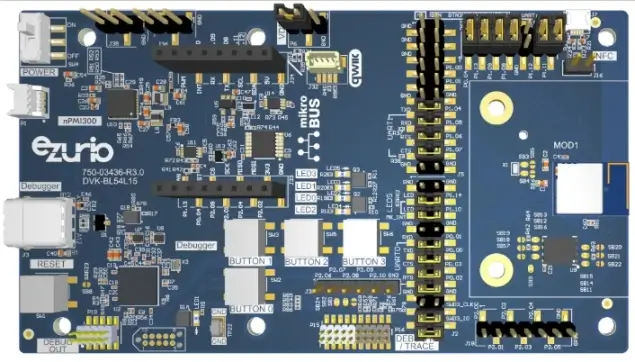 A picture of the BL54L15 DVK board
