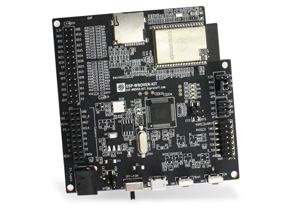 A picture of the ESP-WROVER-KIT board