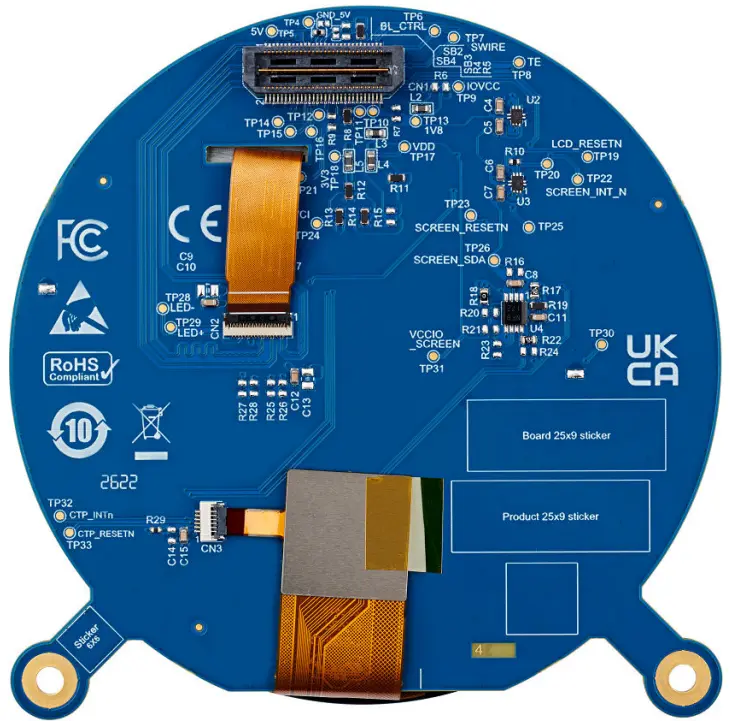 A picture of the ST LCD DSI MB1835 shield