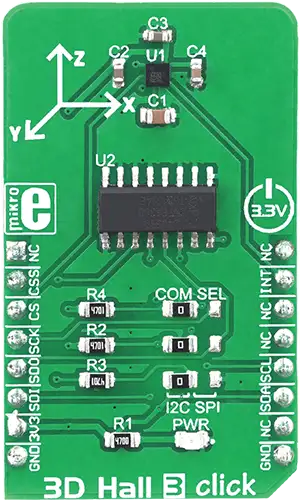A picture of the 3D Hall 3 Click shield