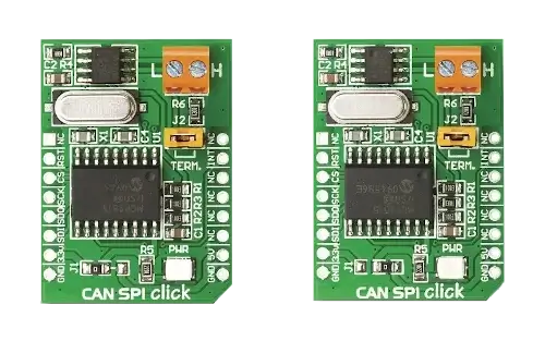 A picture of the MikroElektronika CAN SPI Click shield shield