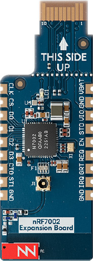 A picture of the nRF7002 Evaluation Board Shield shield