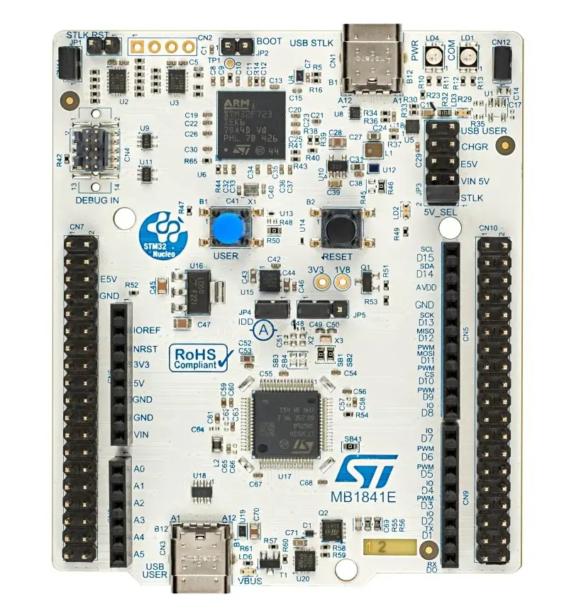 A picture of the Nucleo U385RG Q board