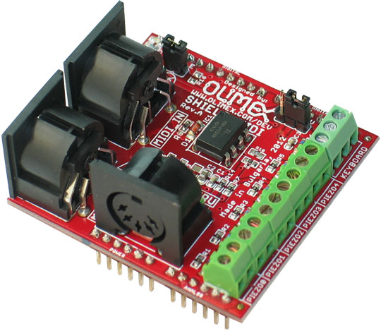 A picture of the Olimex SHIELD-MIDI shield