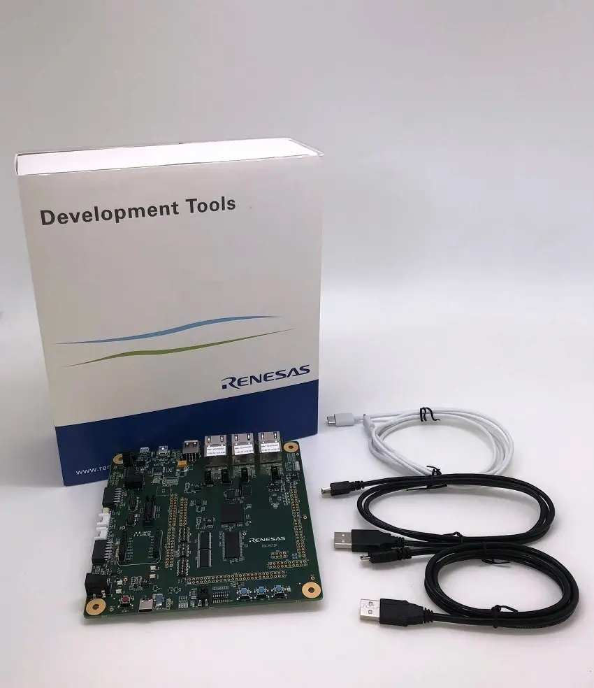 A picture of the Renesas Starter Kit+ for RZ/T2M board
