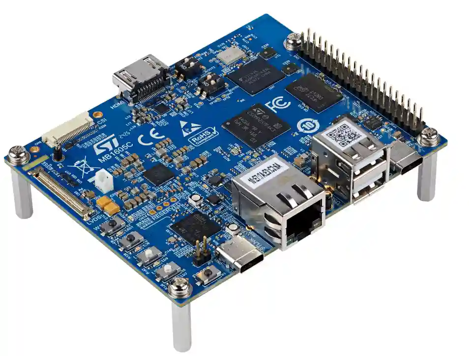 A picture of the STM32MP257F-DK Discovery Kit board