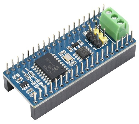 A picture of the Waveshare Pico-CAN-B Shield shield