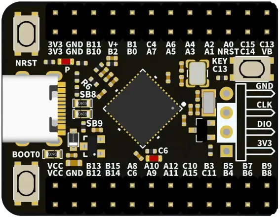 A picture of the STM32G431 Core Board board