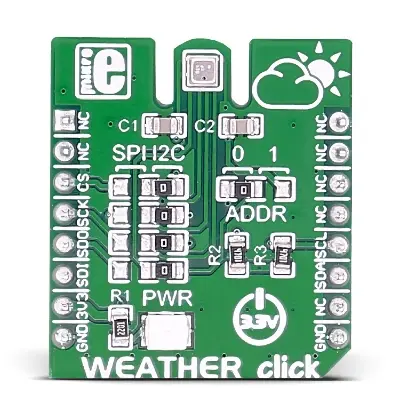 A picture of the Weather Click (I2C) shield