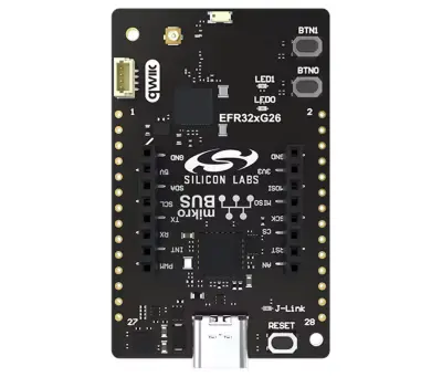 A picture of the EFR32xG26 Explorer Kit (xG26-EK2709A) board