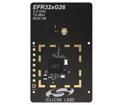 A picture of the EFR32xG26 2.4 GHz +10 dBm BGA136 Radio Board board