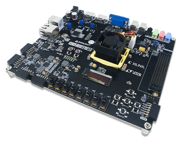 A picture of the Digilent CV32A6 on Genesys 2 board