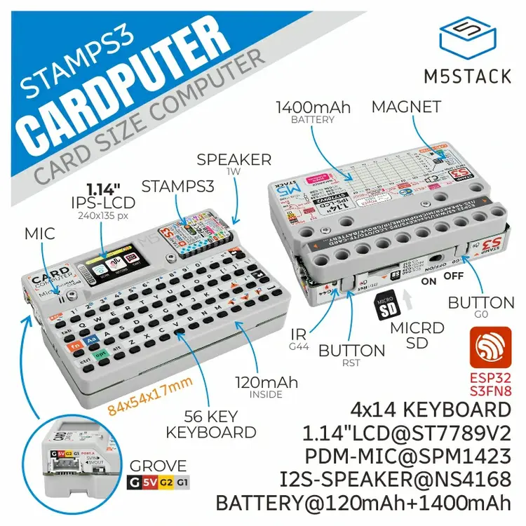 A picture of the M5Stack Cardputer shield