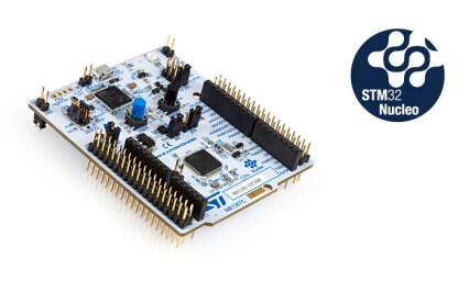 A picture of the Nucleo G431RB board