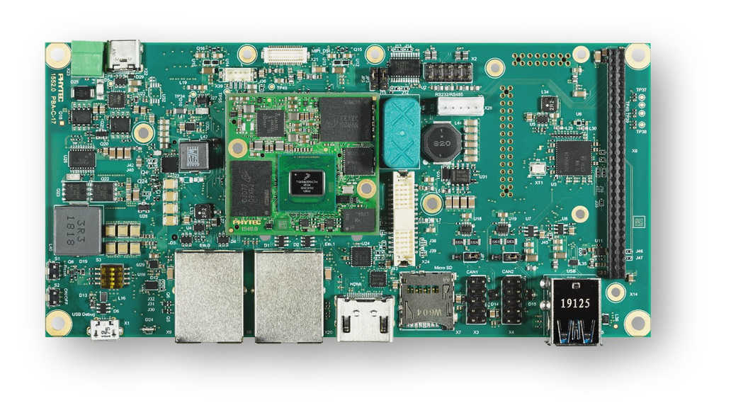 A picture of the phyBOARD-Pollux i.MX8M Plus board